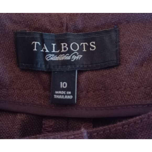 VTG Talbots 100% Pure Irish Linen Blazer and Pants Women's Medium Brown Office - Picture 12 of 13